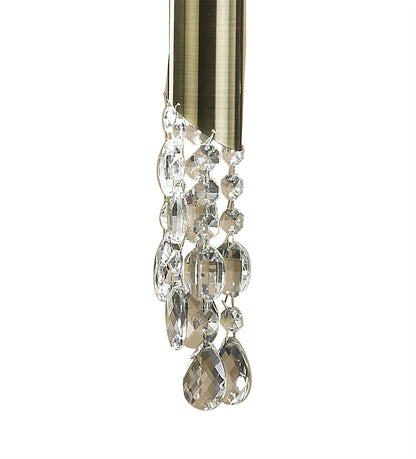 Mantra M3875 Tiffany Linear Pendant 3+3 Light E27+G9 Line, Antique Brass with Soft Bronze Shades & Clear Crystal