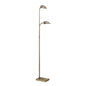 Diyas Ashton Floor Lamp 2 Light G9 Antique Brass/Crystal, NOT LED/CFL Compatible