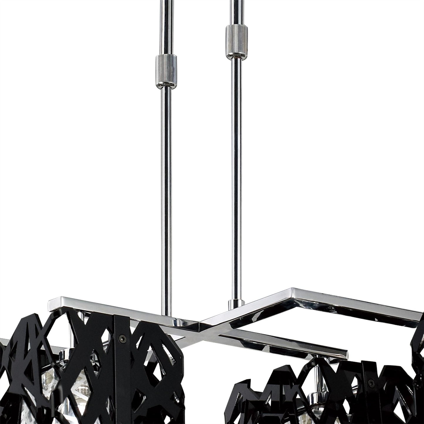 Mantra Tokio Rectangular Telescopic 6 Light G9 Line, Gloss Black/Polished Chrome