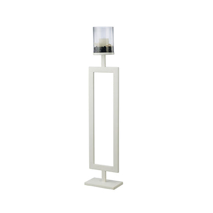 Diyas Home (DH) Nerissa Candle Holder 76cm White/Clear Glass Art