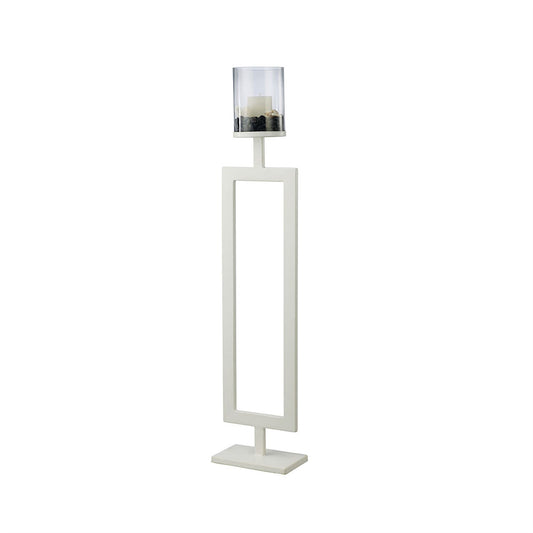 Diyas Home (DH) Nerissa Candle Holder 76cm White/Clear Glass Art