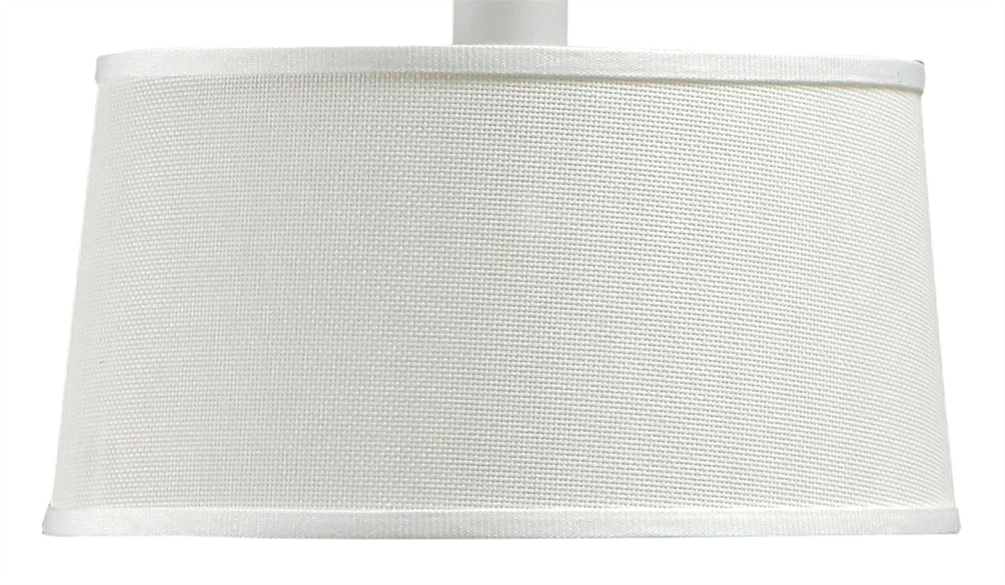 Mantra M4930 Nordica Linear Pendant with White Shade 2 Light E27, Matt White/Beech with Ivory White Shades