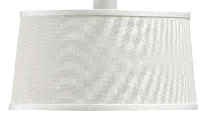Mantra M4930 Nordica Linear Pendant with White Shade 2 Light E27, Matt White/Beech with Ivory White Shades