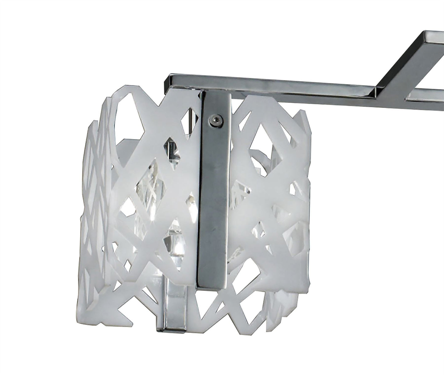 Mantra M1257 Tokio Rectangular Telescopic Semi Flush Convertible 4 Light G9 Line, Gloss White/Polished Chrome
