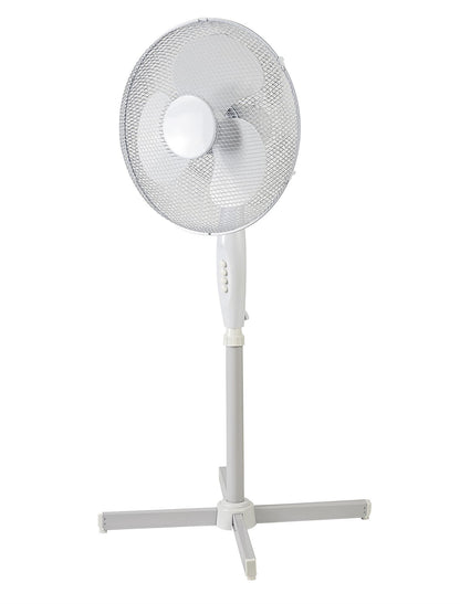 Airo 45W 16 Inch 3 Speed Oscillating Pedestal Fan in White