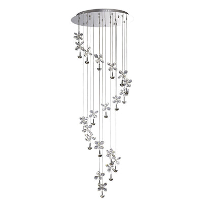 Diyas Aviva 60cm  20 Light 4000K LED Polished Chrome/Crystal Ceiling Pendant Light Fitting