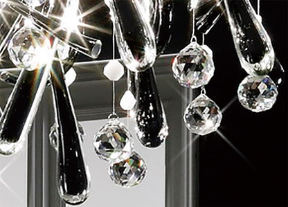 Diyas Class 60cm Flush  Round 20 Light G4 Polished Chrome/Black Glass/Crystal Ceiling Light Fitting