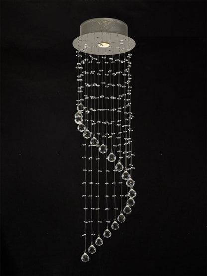 Diyas Colorado 25cm  Single-Spiral 1 Light GU10 Polished Chrome/Crystal Ceiling Pendant Light Fitting