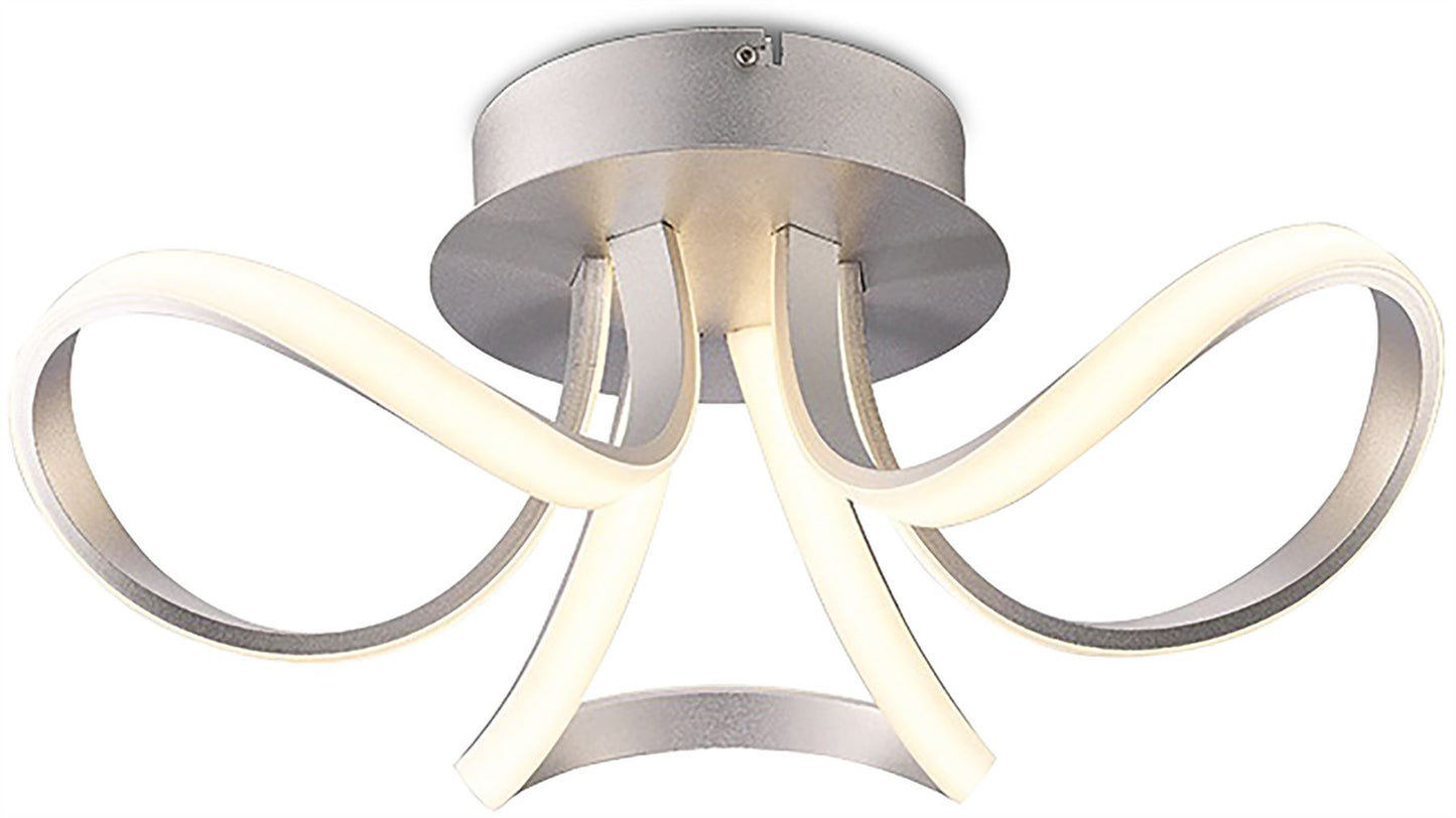 Mantra M4989 Knot Ceiling 36W LED 2 Looped Arms 3000K, 2850lm, Silver/Frosted Acrylic, 3yrs Warranty - M4989 Ceiling