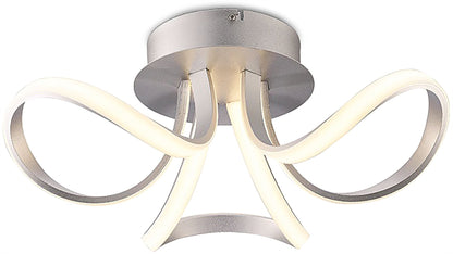 Mantra M4989 Knot Ceiling 36W LED 2 Looped Arms 3000K, 2850lm, Silver/Frosted Acrylic, 3yrs Warranty - M4989 Ceiling