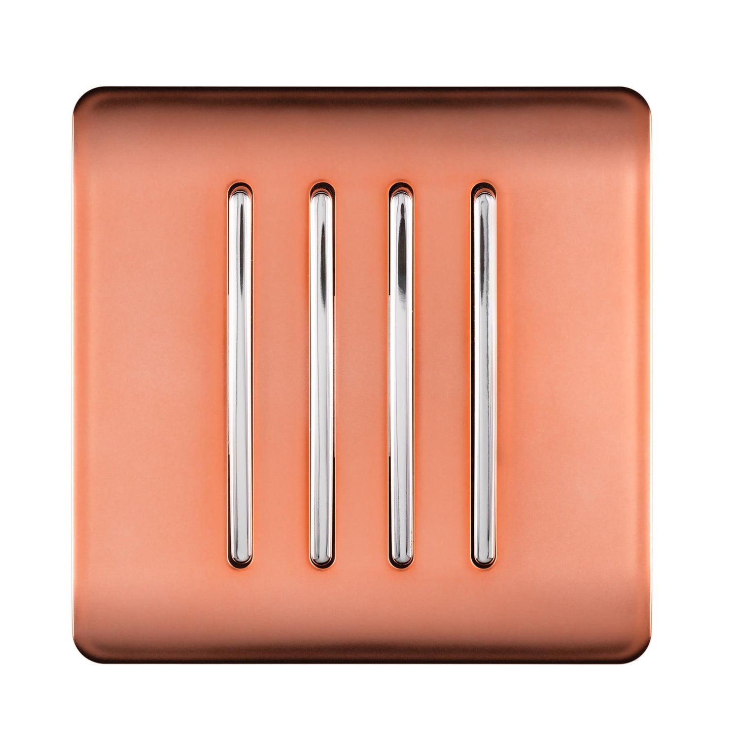 Trendi 4 Gang 2 Way Artistic Modern Glossy 10 Amp Rocker Tactile Light Switch Copper