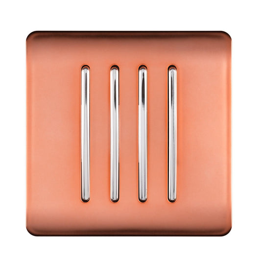 Trendi 4 Gang 2 Way Artistic Modern Glossy 10 Amp Rocker Tactile Light Switch Copper