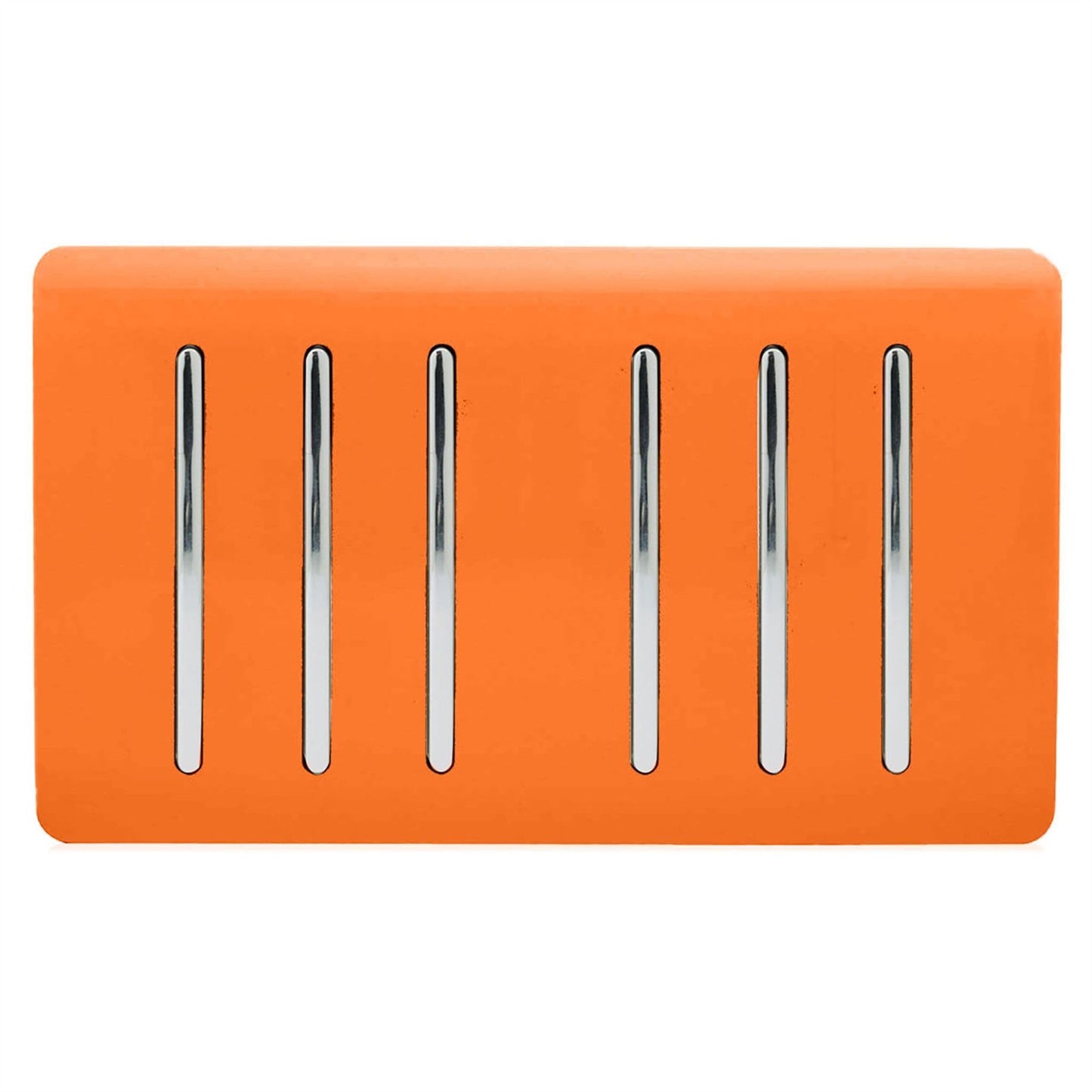 Trendi Artistic Modern Glossy 6 Gang 2 Way Rocker Double Plate Tactile Light Switch Orange