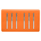 Trendi Artistic Modern Glossy 6 Gang 2 Way Rocker Double Plate Tactile Light Switch Orange