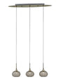 Diyas Chelsie Linear  3 Light G9 Line Antique Brass/Clear Beaded Glass Ceiling Pendant Light Fitting