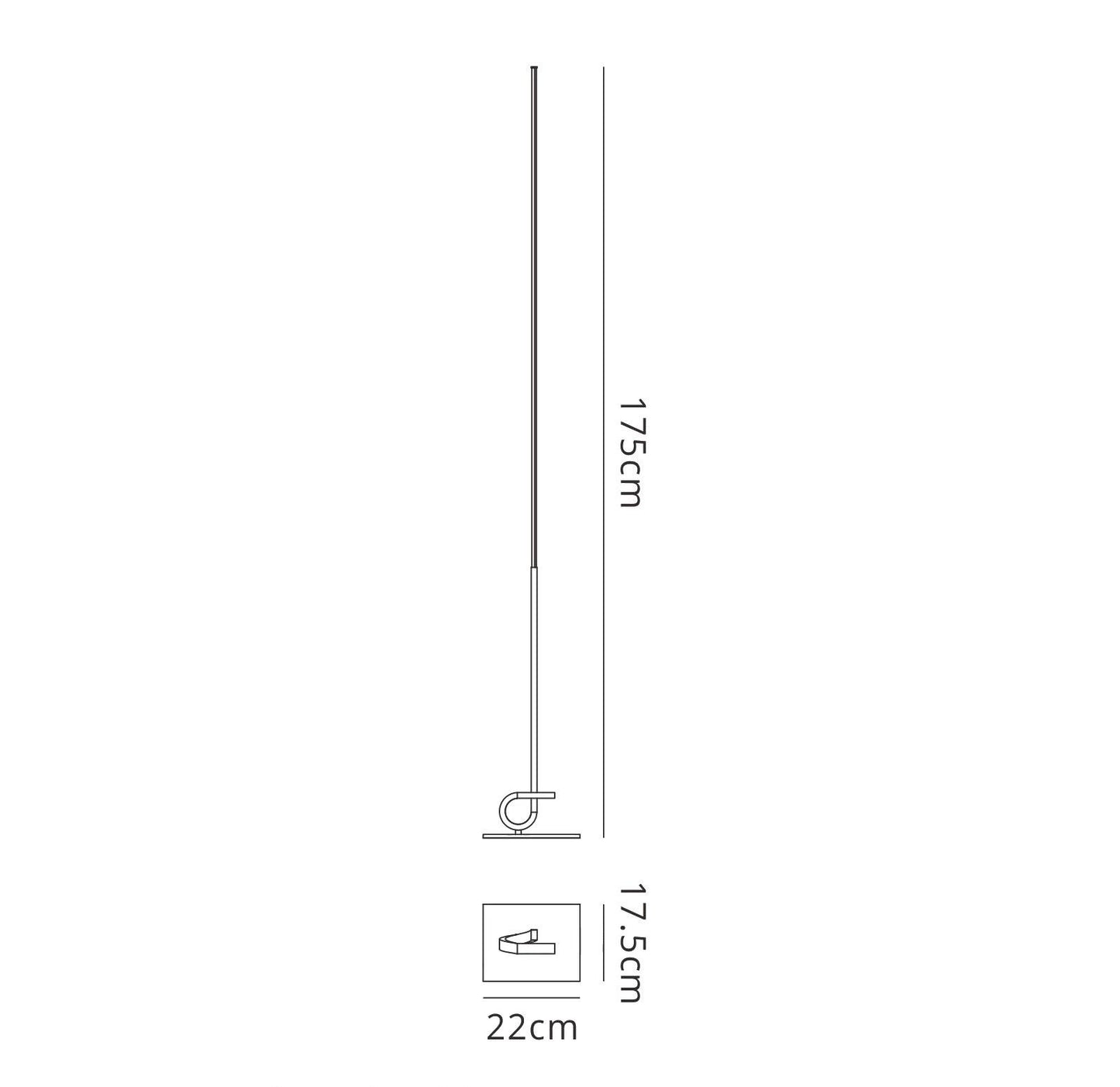 Mantra M6143 Cinto Floor Lamp 175cm, 20W LED, 3000K, 1600lm Dimmable, Antique Brass, 3yrs Warranty
