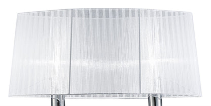 Mantra M5280 Louise Floor Lamp 2 Light E27 with White Shade Polished Chrome/Clear Crystal