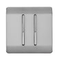 Trendi Switch 2 Gang Retractive Home Automation Switch in Brushed Steel