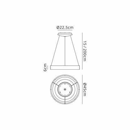 Mantra Fusion Niseko Ring Pendant 45cm 32W LED, 3000K-6000K Tuneable, 2560lm, Remote Control, Wood, 3yrs Warranty