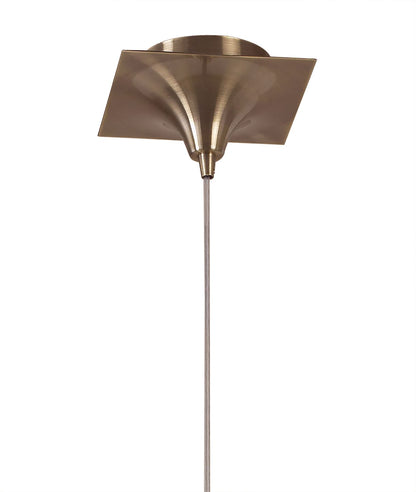 Mantra Akira Square Pendant 4 Light E27, Antique Brass/Frosted Glass with Cream Shade