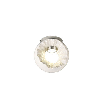 Diyas Salvio 12cm Ceramic  Round Sculpture 1 x 3W LED 4200K Chrome/White, Cut Out: 60mm, 3yrs Warranty  Ceiling Light Fitting