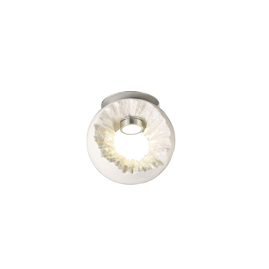Diyas Salvio 12cm Ceramic  Round Sculpture 1 x 3W LED 4200K Chrome/White, Cut Out: 60mm, 3yrs Warranty  Ceiling Light Fitting