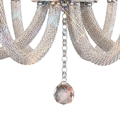 Diyas Elena 70cm  8 Light E14 Polished Chrome/Crystal Ceiling Pendant Light Fitting