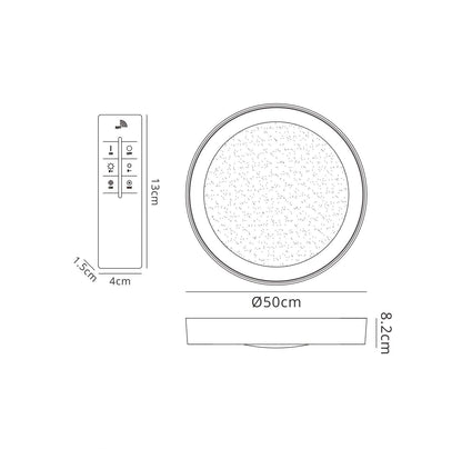 Mantra Fusion M5923 Male Flush 50cm Round 40W LED 3000-6500K Tuneable, 1920lm, Remote Control Chrome/ Acrylic, 3yrs Warranty - M5923 Crystal