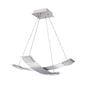 Mantra Fusion Thea Square Pendant 4 Light 28W LED 3000K, 2520lm, Satin Aluminium/Frosted Acrylic, 3yrs Warranty