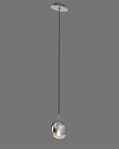 Mantra M6187 Lens Pendant 14cm Round, 1 x G9 (Max 8W) Chrome Glass