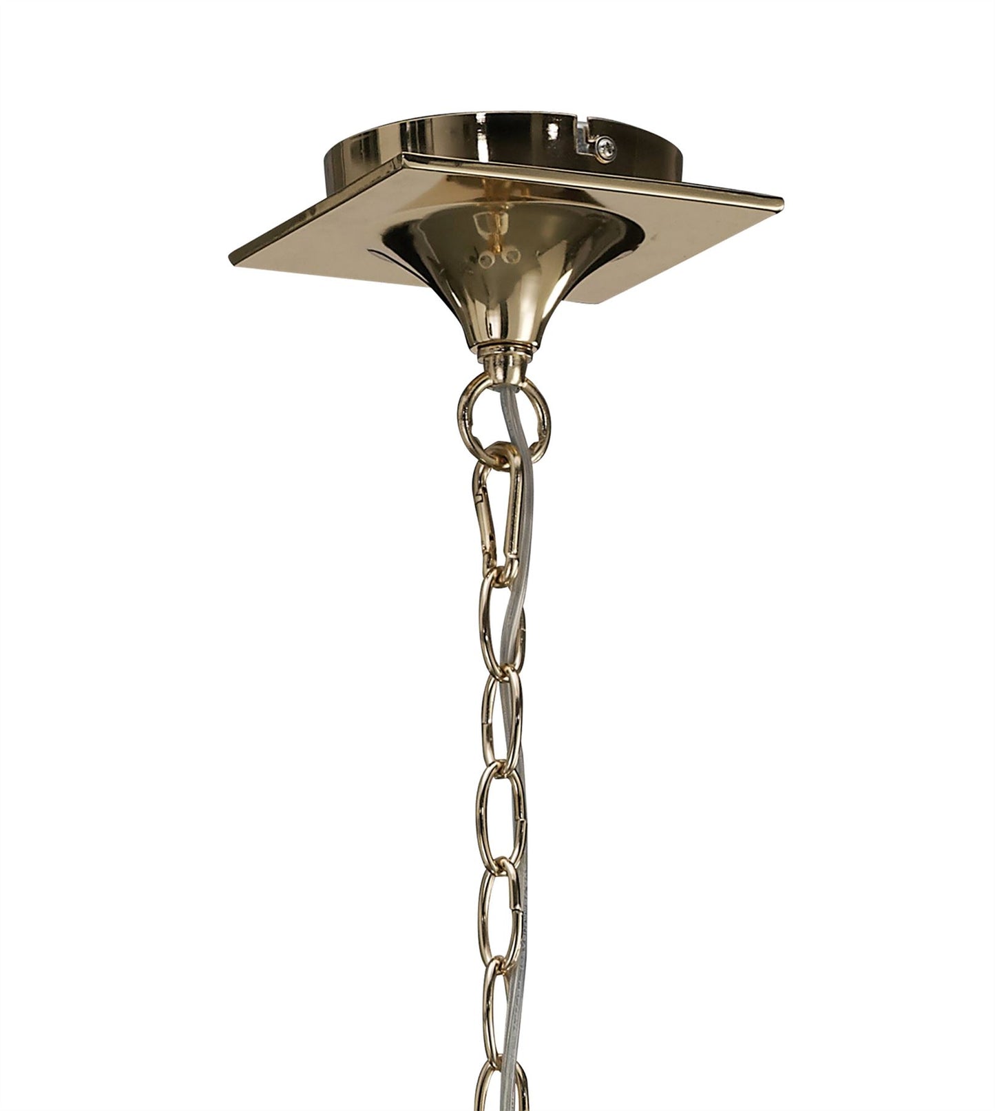 Mantra Mara 64cm Pendant 3 Light E14, French Gold with Ivory White Shades