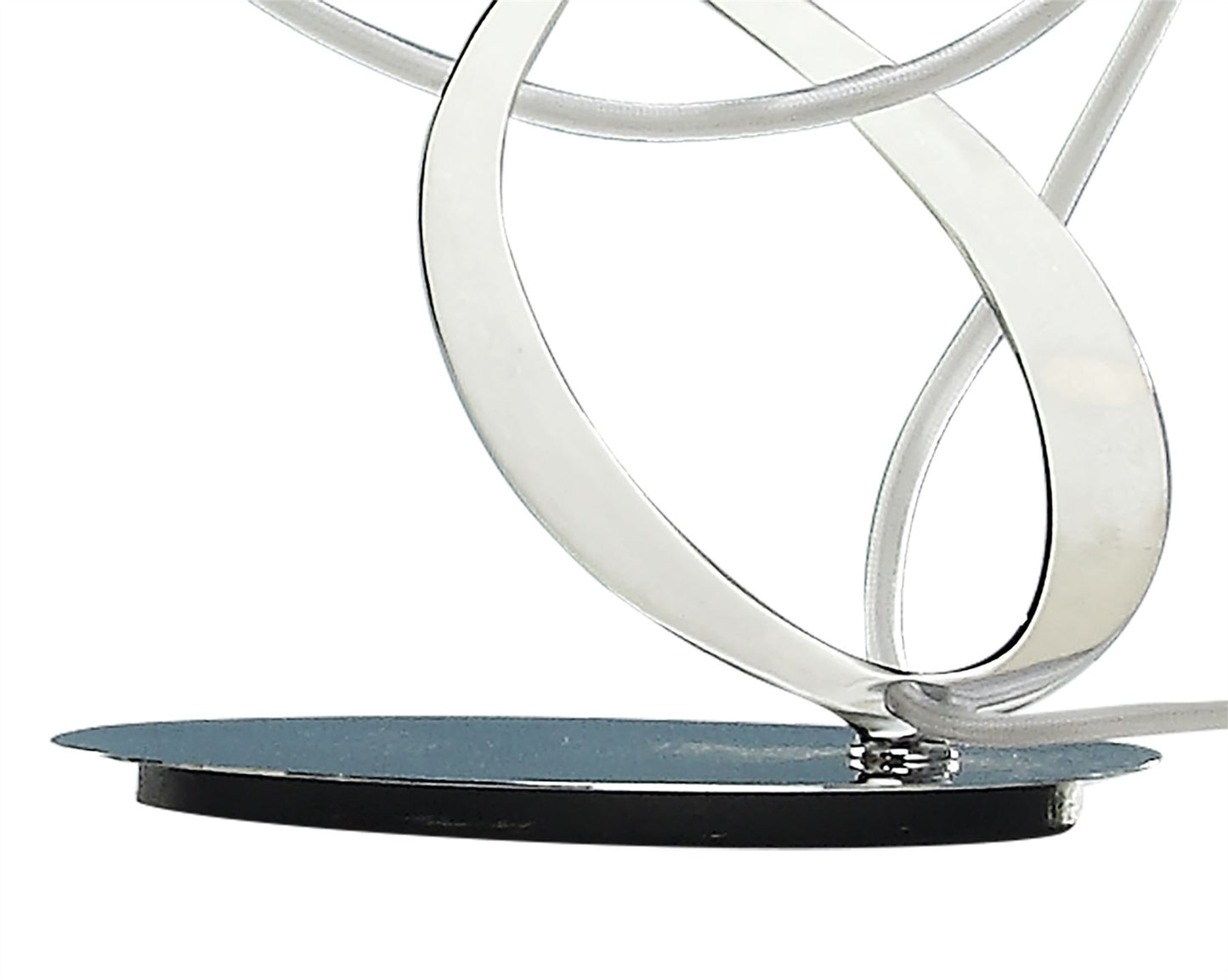 Mantra Lucca Crystal Table Lamp 2 Light E27 Small, Polished Chrome with White Shade & Clear Crystal