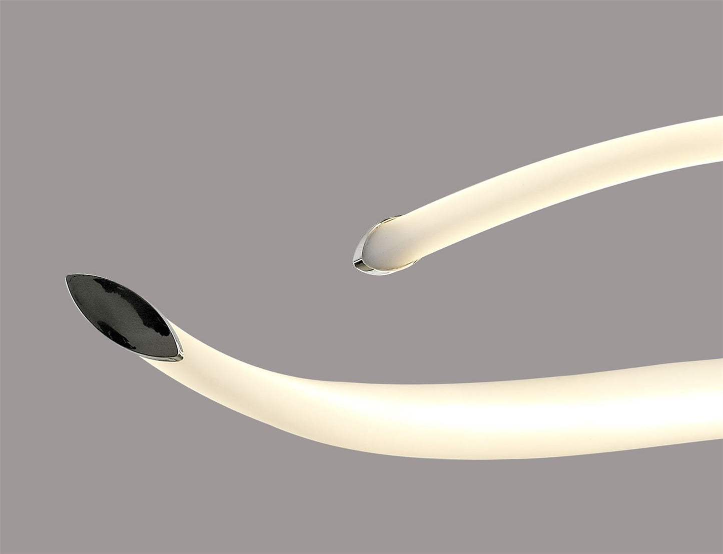 Mantra Armonia Semi Flush Curl, 40W LED, 3000K, 3000lm, Polished Chrome/Frosted Acrylic, 3yrs Warranty Ceiling