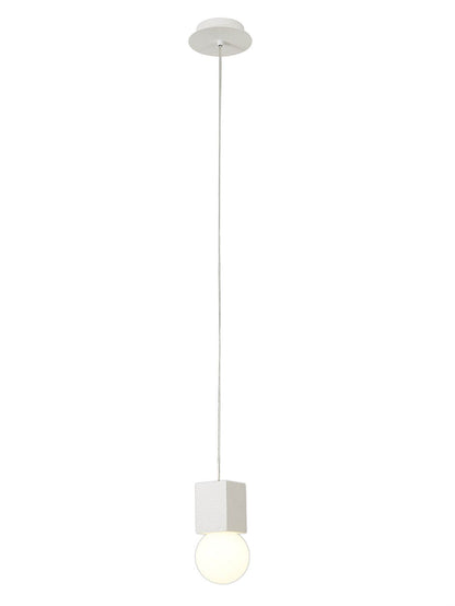 Mantra Galaxia 12cm Pendant Square, 1 Light E27, White/White Cement