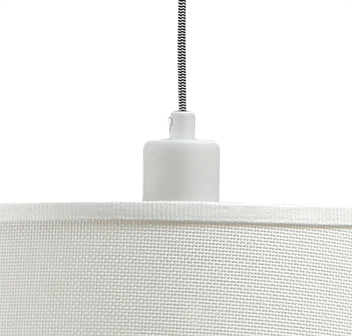 Mantra M4930 Nordica Linear Pendant with White Shade 2 Light E27, Matt White/Beech with Ivory White Shades