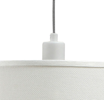 Mantra M4930 Nordica Linear Pendant with White Shade 2 Light E27, Matt White/Beech with Ivory White Shades