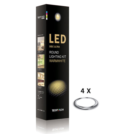 Techtouch Disc Ultra Warm White Kit 4x18 LED (6W) C/W 2.5m Cable Indoor