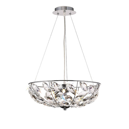 Diyas Galilea 45cm  6 Light G9 Polished Chrome/Crystal Ceiling Pendant Light Fitting