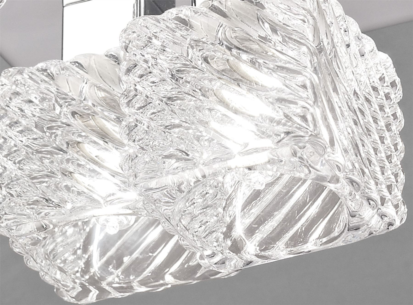 Deco Accor Ceiling Flush 5 Light G9, 230mm Square, Polished Chrome/Clear Glass