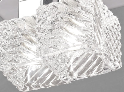 Deco Accor Ceiling Flush 5 Light G9, 230mm Square, Polished Chrome/Clear Glass