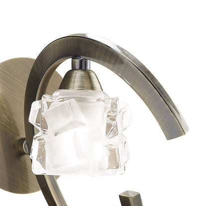 Mantra Ice Wall Light Switched 1 Light G9 ECO, Antique Brass