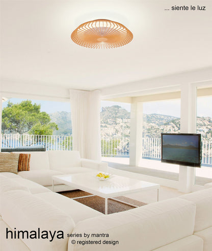 Himalaya 63cm 70W LED Dimmable Light With Built-In 35W DC Reversible Fan, Remote, APP & Alexa/Google Voice Control, 4900lm, Wood, 5yrs Warranty
