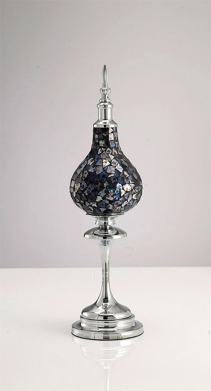Diyas Home (DH) Myra Mosaic Ornament Small Blue/Silver Mosaic