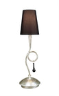 Mantra M0535 Paola Table Lamp 1 Light E14, Silver Painted with Black Shade & Black Glass Droplets