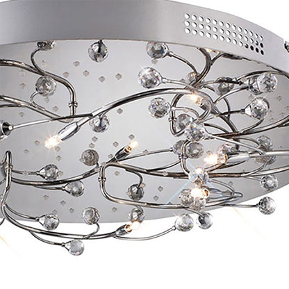 Diyas Fia 59cm Flush  Round 6 Light G4 with White LEDs Polished Chrome/Crystal, NOT LED/CFL Compatible Ceiling Light Fitting