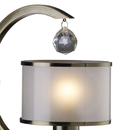 Diyas Lincoln Wall Light 1 Light E27 Antique Brass/Glass/Crystal