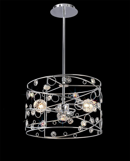 Diyas Sorrento 38cm  Cylinder 3 Light G9 Polished Chrome/Crystal Ceiling Pendant Light Fitting