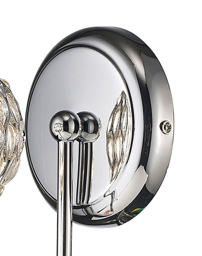 Diyas Chelsie Wall Light 1 Light G9 Polished Chrome/Clear Beaded Glass