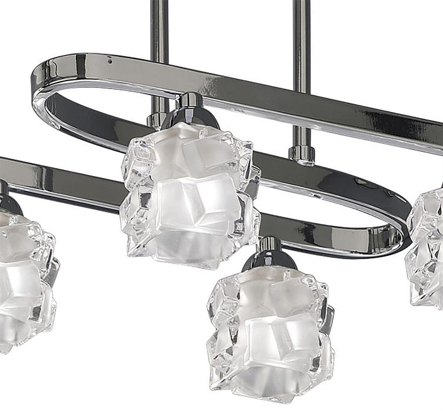 Mantra M1841 Ice Rectangular Telescopic Semi Flush Convertible 6 Light G9 ECO, Polished Chrome