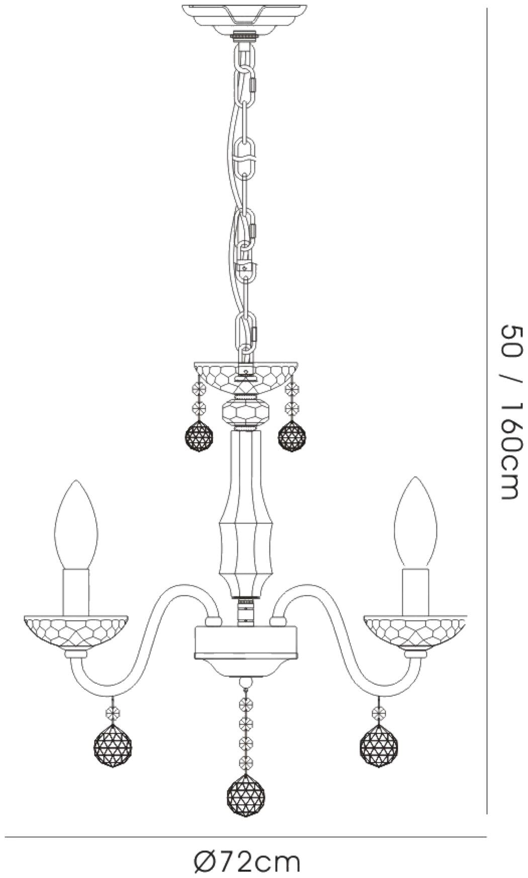Diyas Amora 72cm  8 Light E14 Polished Chrome/Crystal Ceiling Pendant Light Fitting